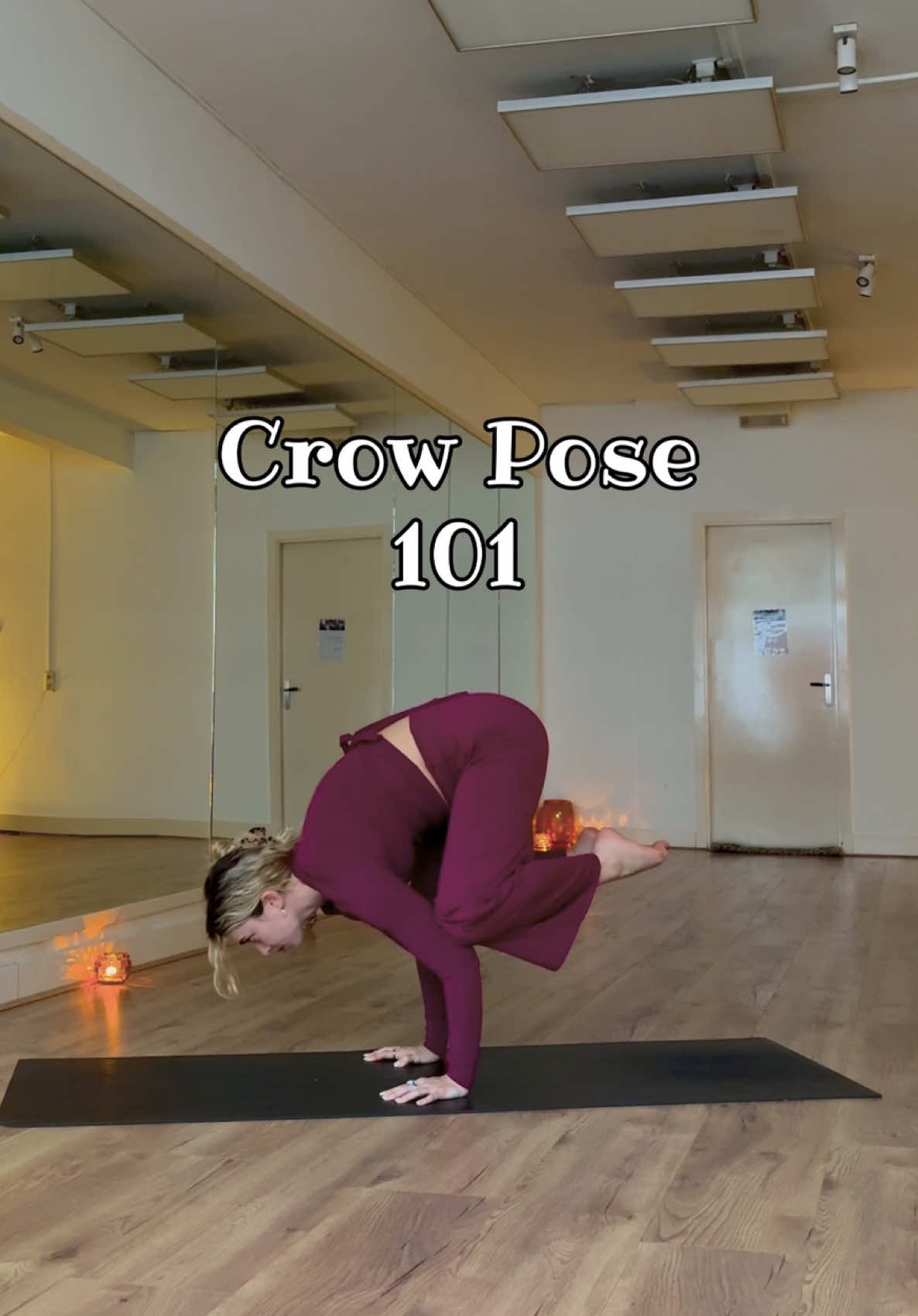 Unlock crow pose with this checklist 🌙💛Make sure✨ you’re looking forward✨ your knees are strongly connected to your arms above the elbows ✨ your knees are squeezing up towards yo