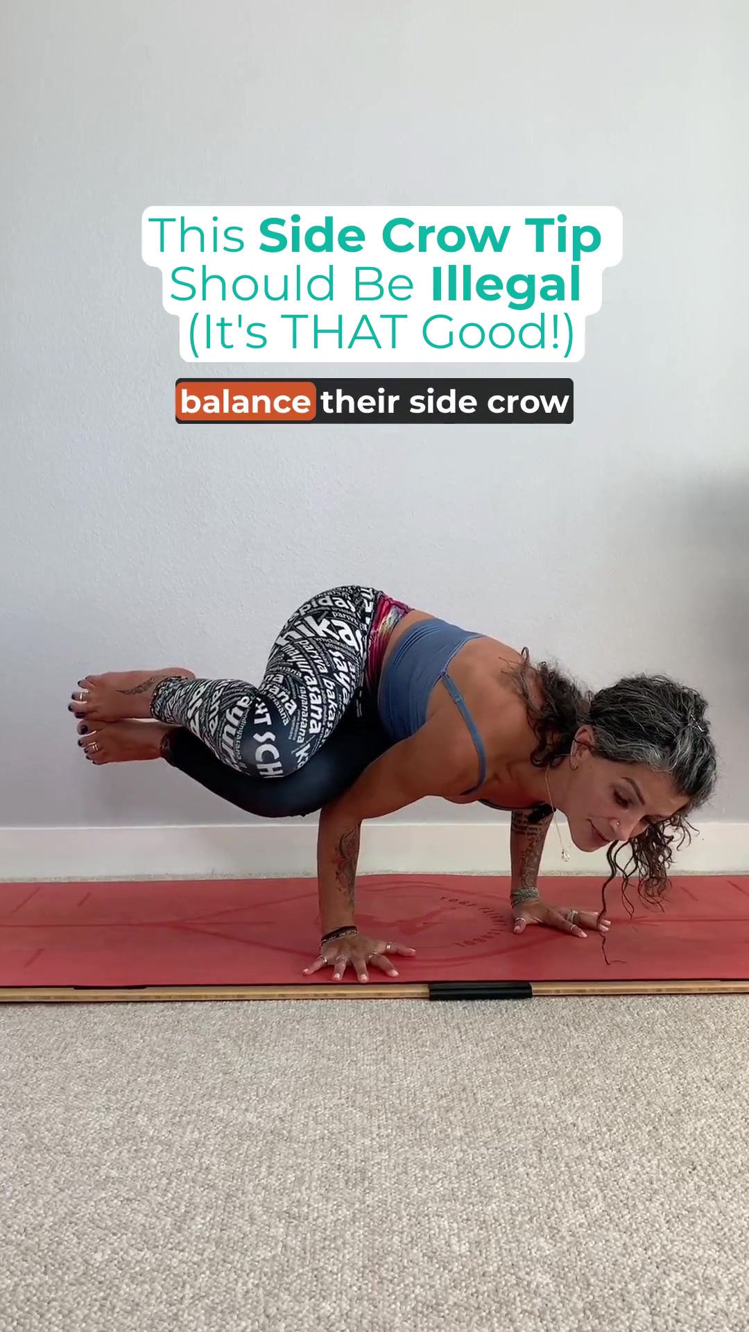 This Side Crow tip feels illegal to know 🤫If you’ve ever been to a yoga class where the teacher offered side crow, you might have learned to balance with your hips on both arms.Wh